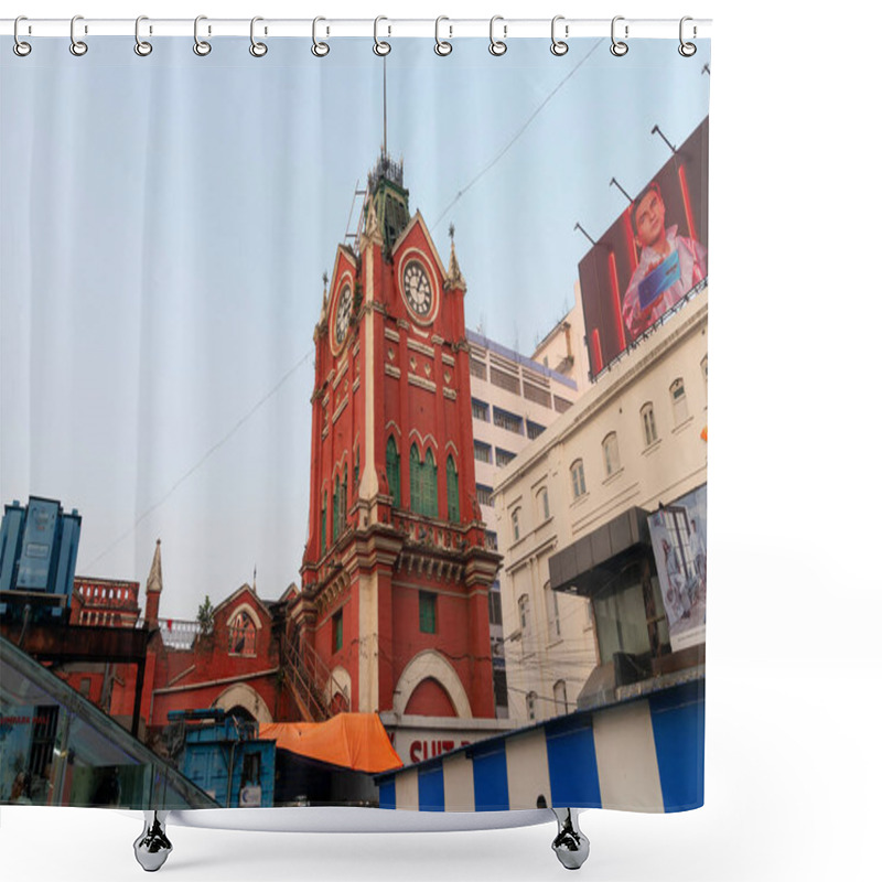 Personality  Kolkata, West Bengal, India - 29th December 2019 : Historic Clock Tower Of New Market, Kolkata, Was Shipped Over From Huddersfield And Installed In The 1930. A Vintage Piece Of Art. Shower Curtains