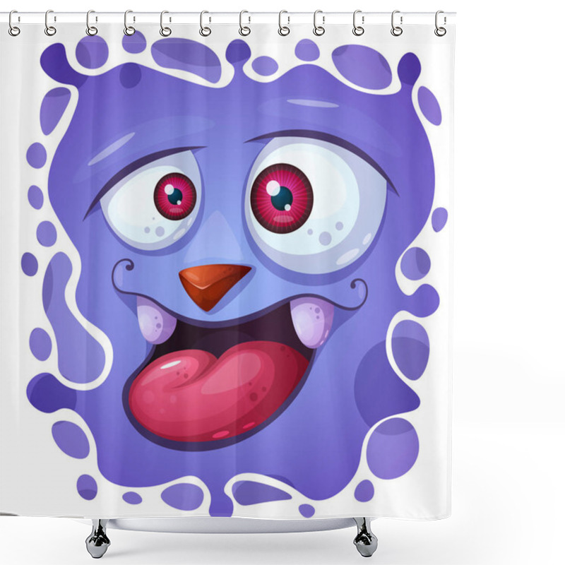 Personality  Cartoon Funny, Cute Monster Character. Halloween Illustration. Shower Curtains