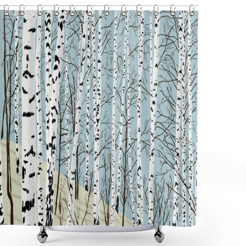 Personality  Birches In The Spring Grove Shower Curtains