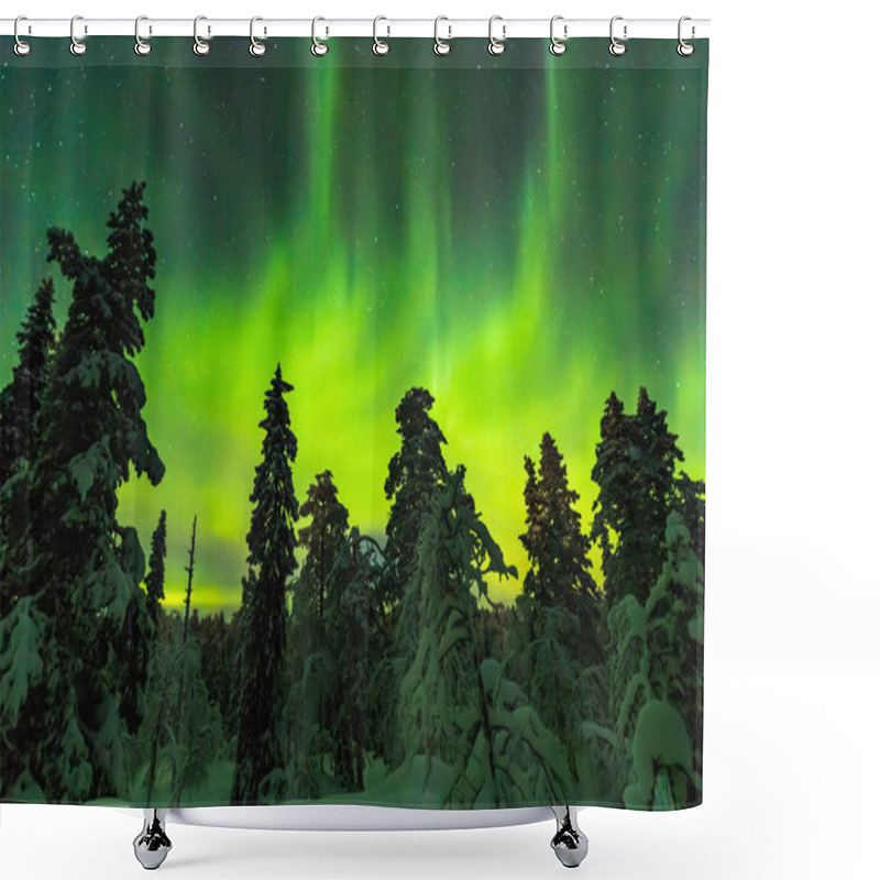 Personality  Northern Lights In Finish Lapland Shower Curtains