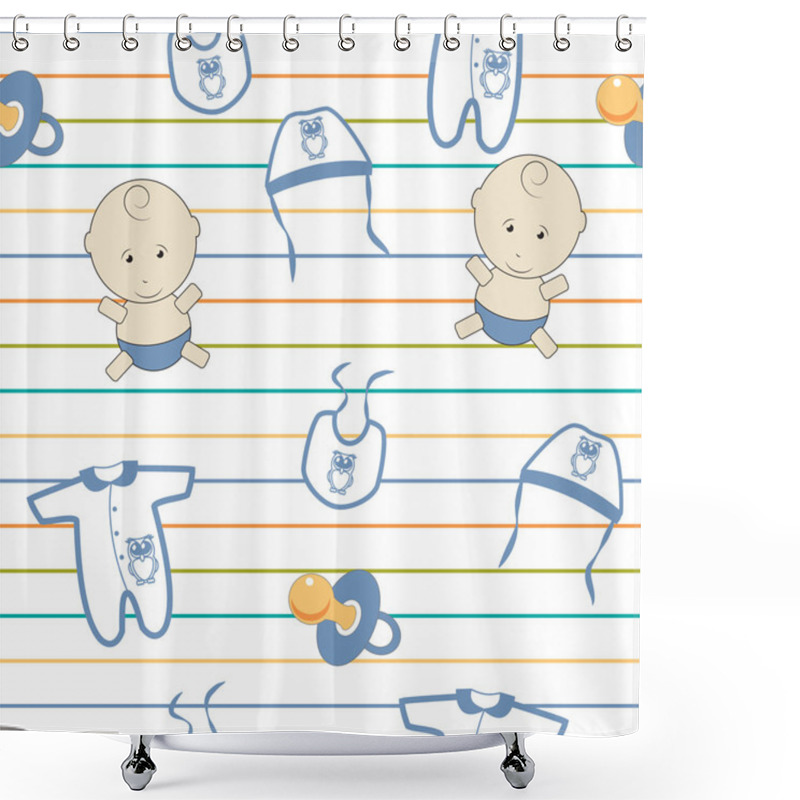 Personality  Cute Baby Background, Seamless Pattern Shower Curtains