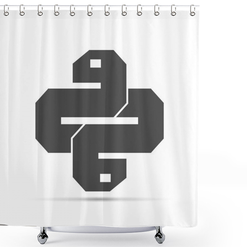 Personality  Python Icon Isolated On Background.  Shower Curtains