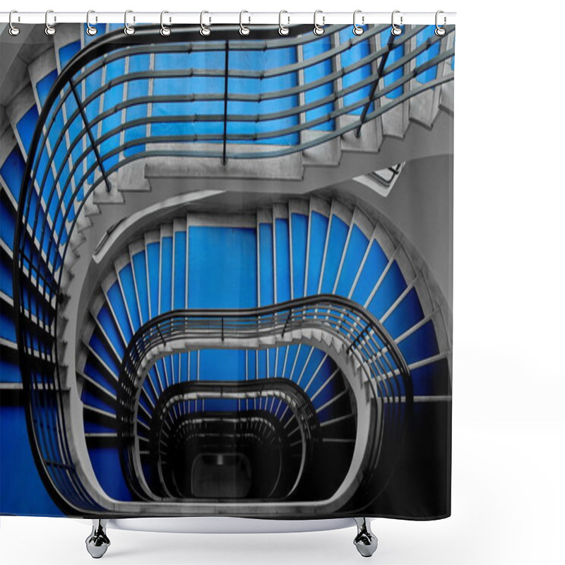 Personality  Blue Staircase Shower Curtains