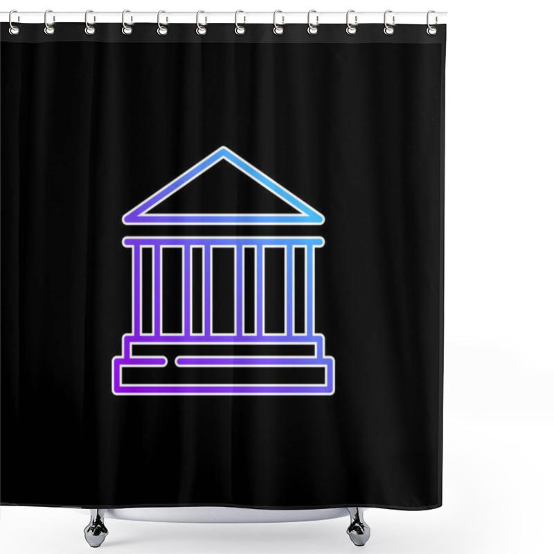 Personality  Bank Sign Blue Gradient Vector Icon Shower Curtains