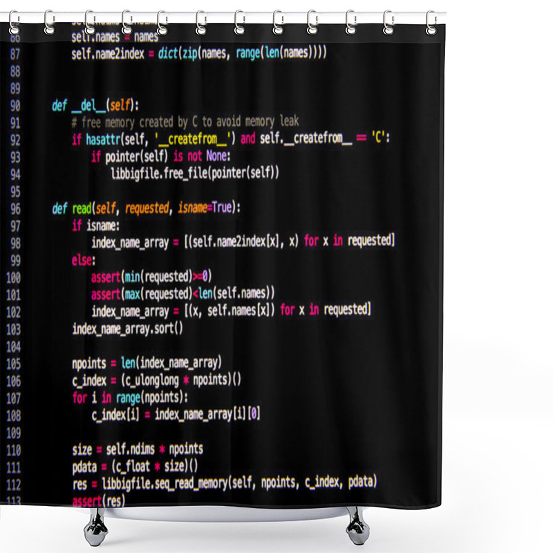 Personality  Computer Language Source Code Shower Curtains