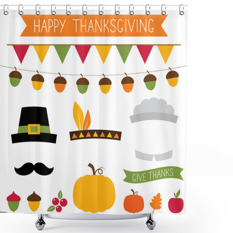 Personality  Thanksgiving Photo Booth Props  Shower Curtains