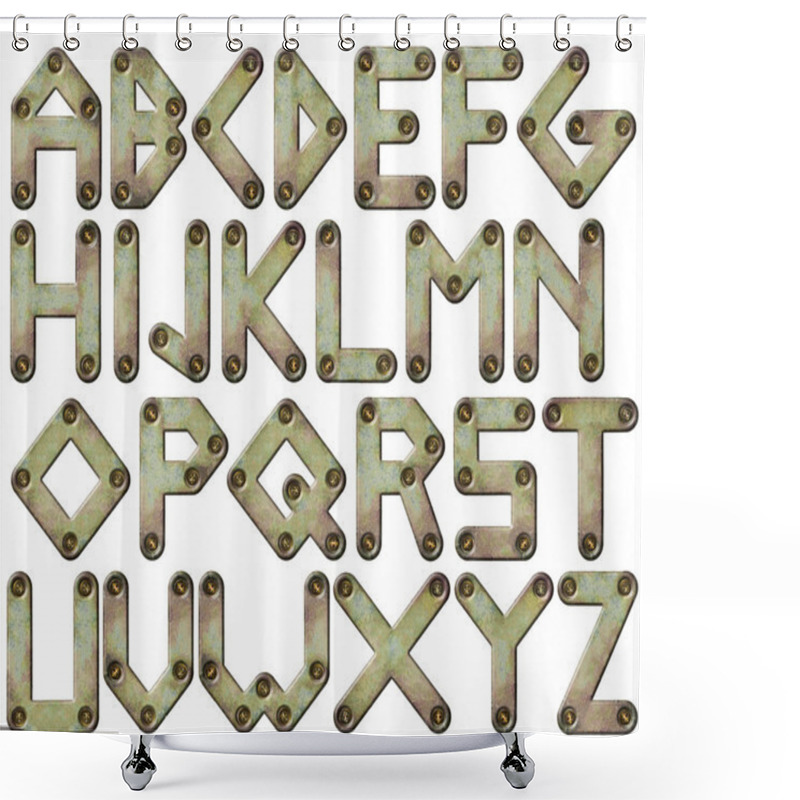 Personality  Metal Letters Shower Curtains