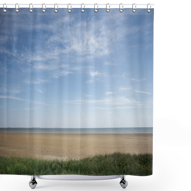 Personality  Sandy Beach And  Sea  Under Sky Shower Curtains