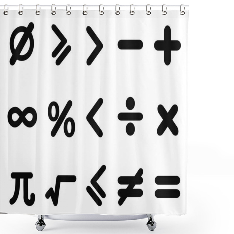 Personality  Math Icons Set Shower Curtains