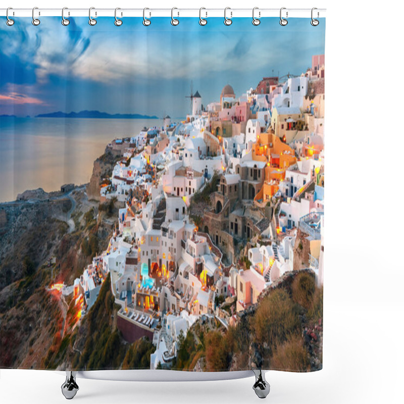 Personality  Oia At Sunset, Santorini, Greece Shower Curtains