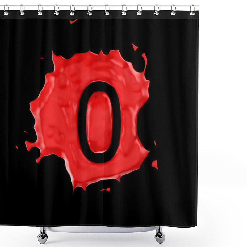 Personality  Red Blob Zero Figure Over Black Background Shower Curtains