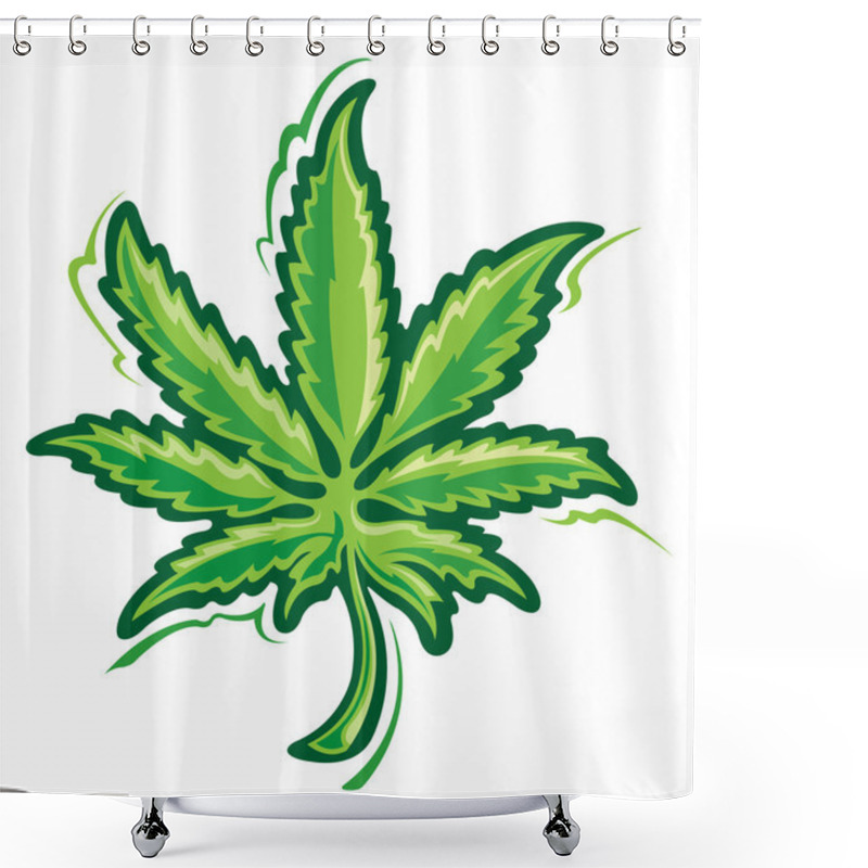 Personality  Marijuana Leaf Shower Curtains