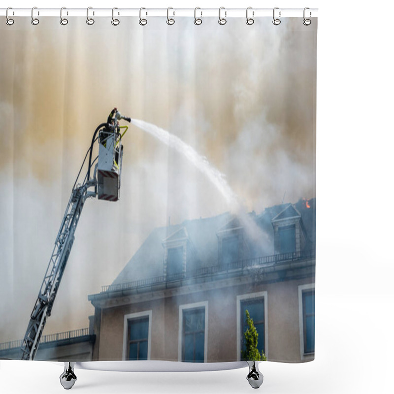 Personality  Fire Brigade In Action Shower Curtains