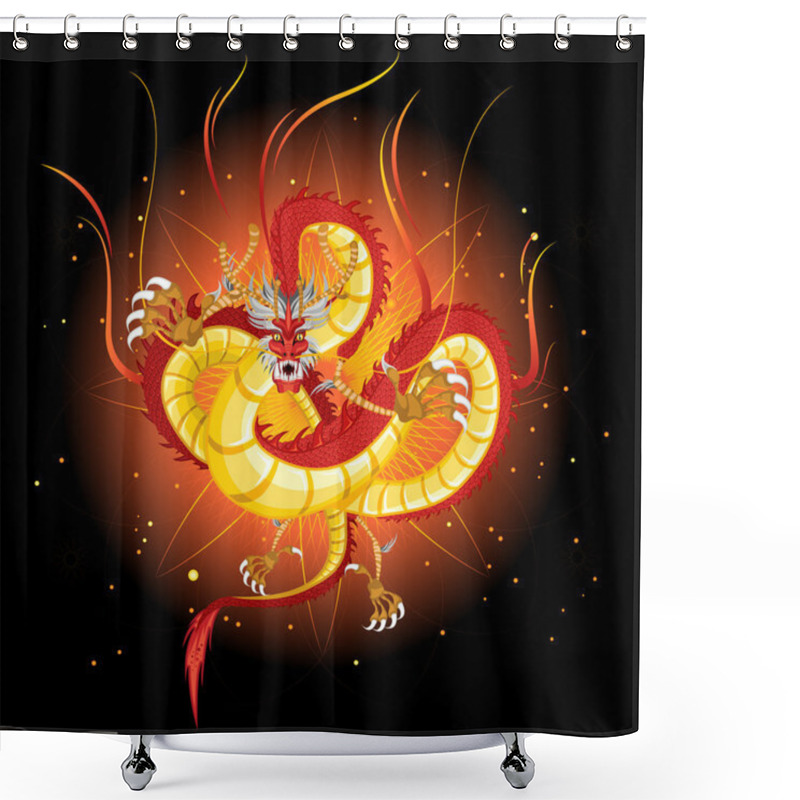 Personality  Chinese Fire Dragon Shower Curtains