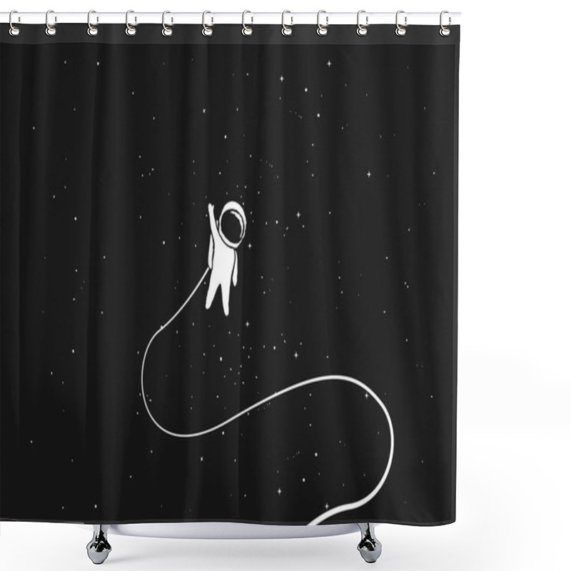 Personality  Astronaut Alone In Outer Space Shower Curtains