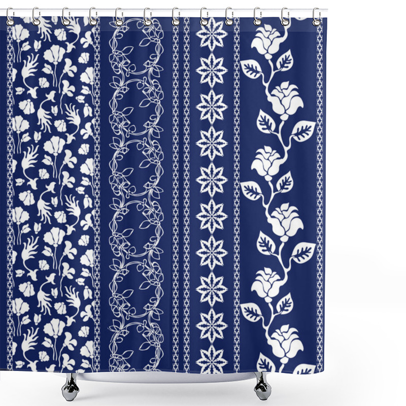 Personality  Set Of Lace Bohemian Seamless Borders Shower Curtains