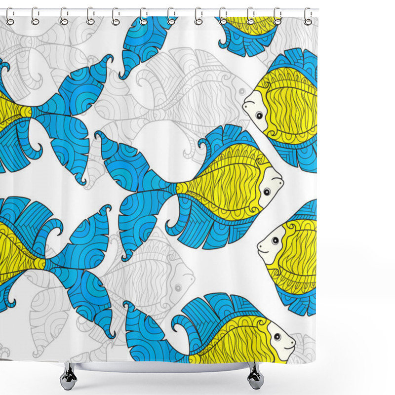 Personality  Background With Ornamental Fish Shower Curtains