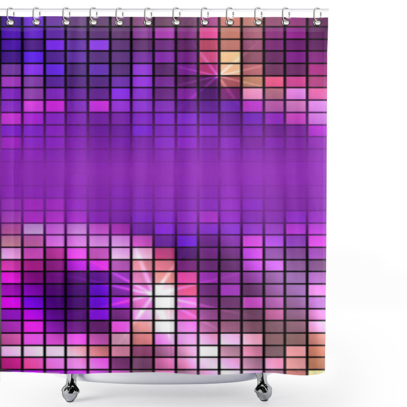 Personality  Disco Mosaic Gradient Background Flyer Template Brochure Shower Curtains