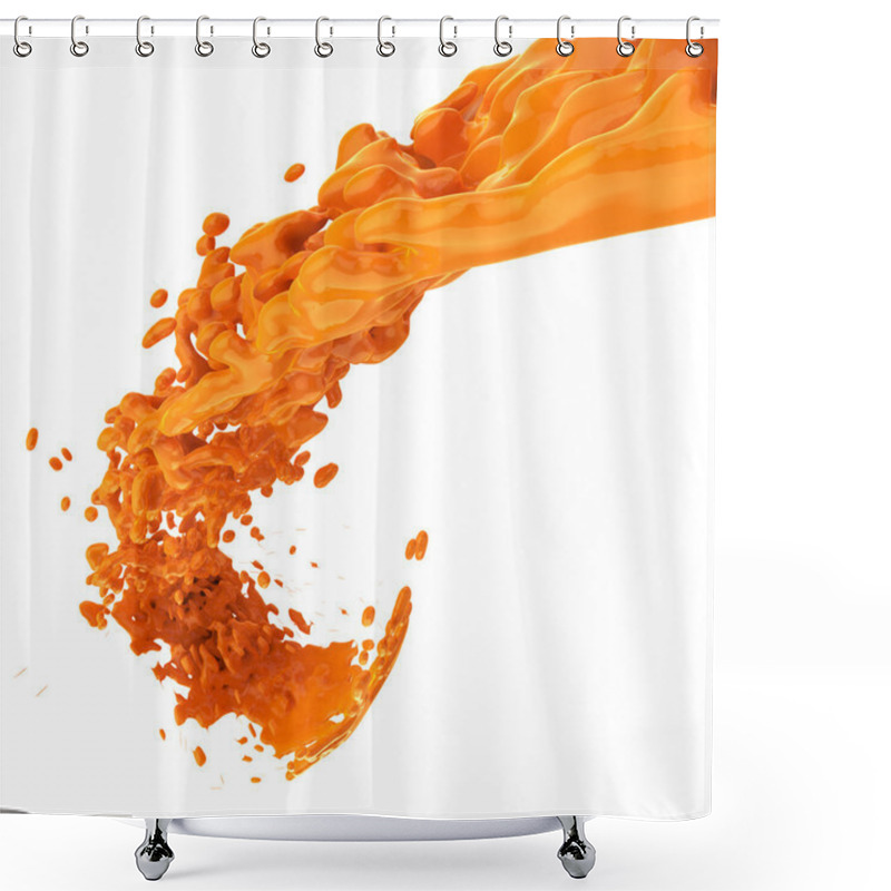 Personality  3D Paint Splash Isolated On White Background Shower Curtains