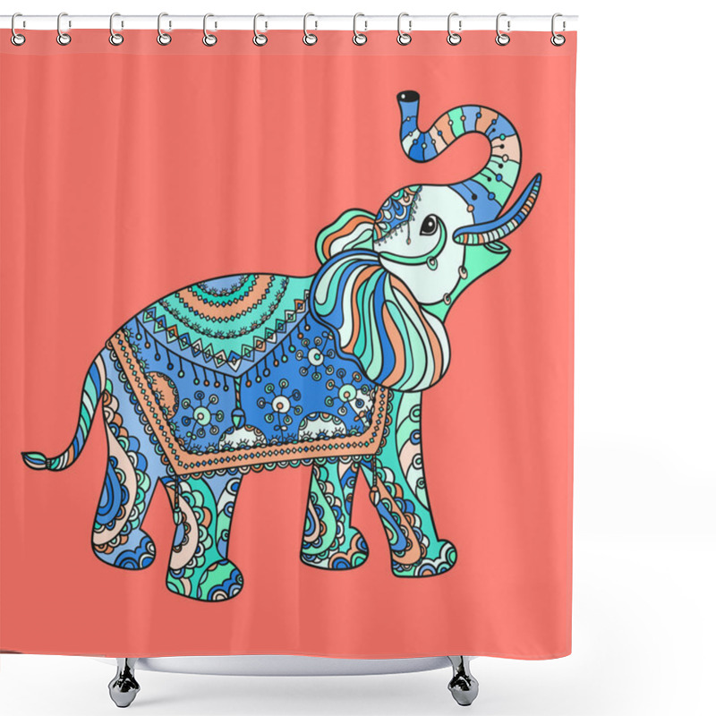 Personality  Stylized Fantasy Patterned Elephant Shower Curtains