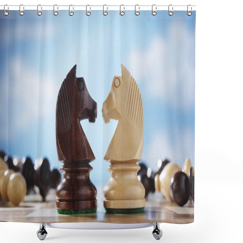 Personality  Knights On A Chessboard Shower Curtains