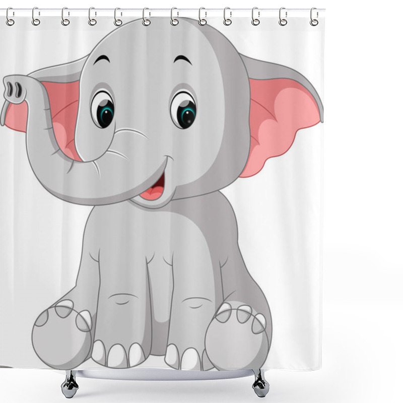 Personality  Cute Elephant Cartoon Shower Curtains