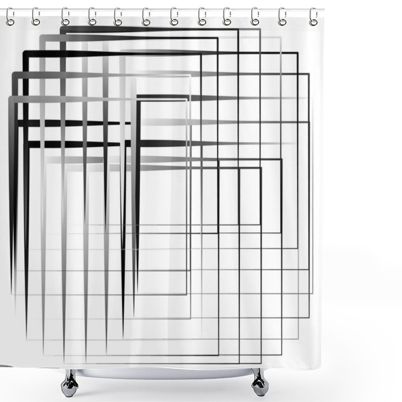 Personality  Geometric Abstract Irregular Squares Background Shower Curtains