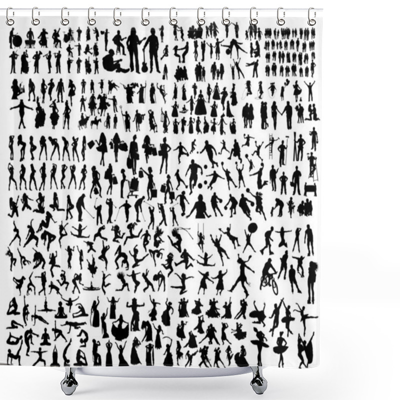 Personality  People Silhouettes Shower Curtains