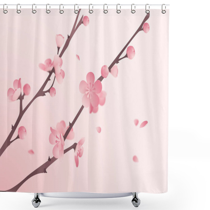 Personality  Blossoming Cherry Branches Shower Curtains