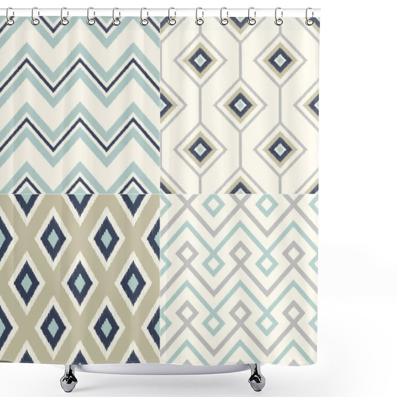 Personality  Seamless Geometric Textile Background Pattern For Home Interior Design - Vector Shower Curtains