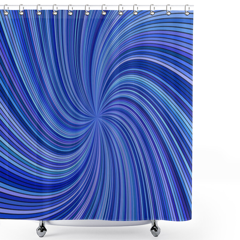 Personality  Blue Abstract Psychedelic Spiral Burst Stripe Background - Vector Design Shower Curtains