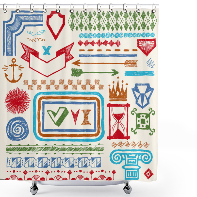 Personality  Drawn Design Elements, Shower Curtains