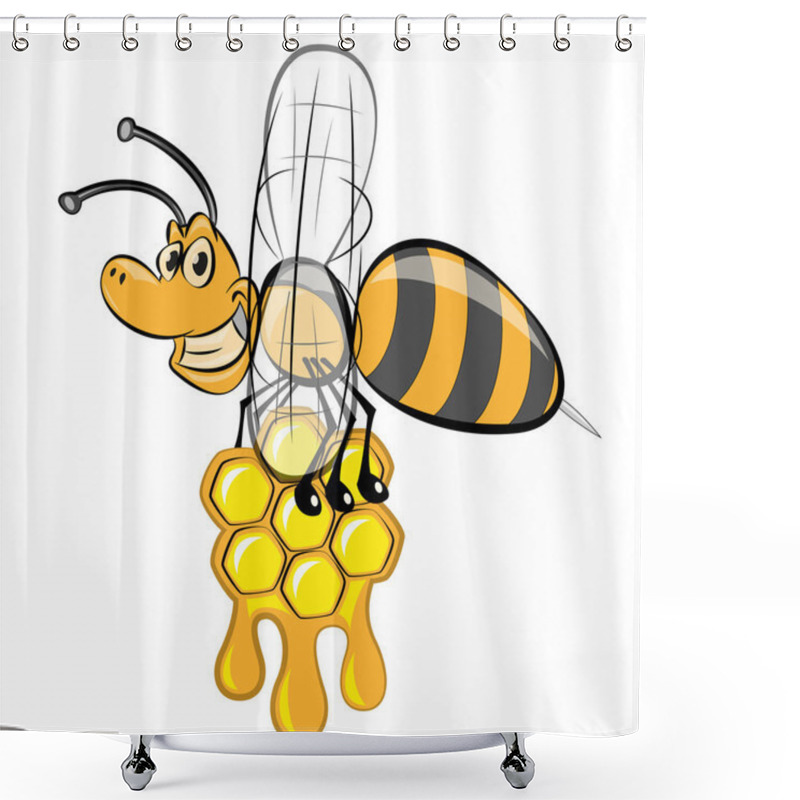 Personality  Bee Icon Shower Curtains