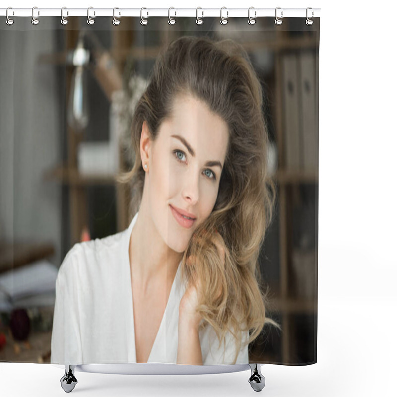 Personality  Beautiful Blonde Woman Shower Curtains