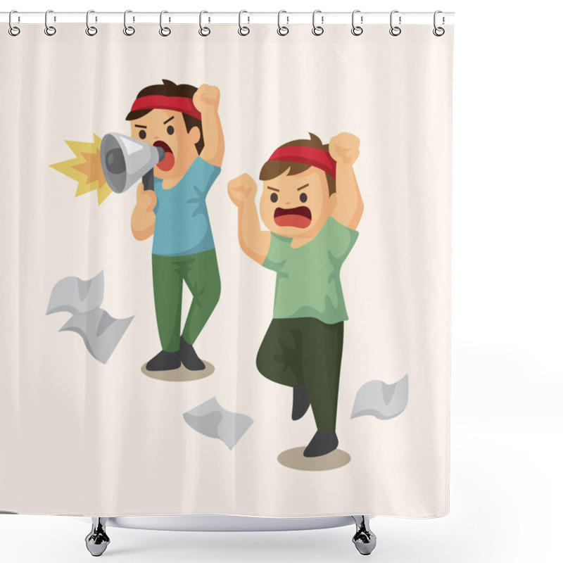 Personality  Protesters Theme Elements Shower Curtains