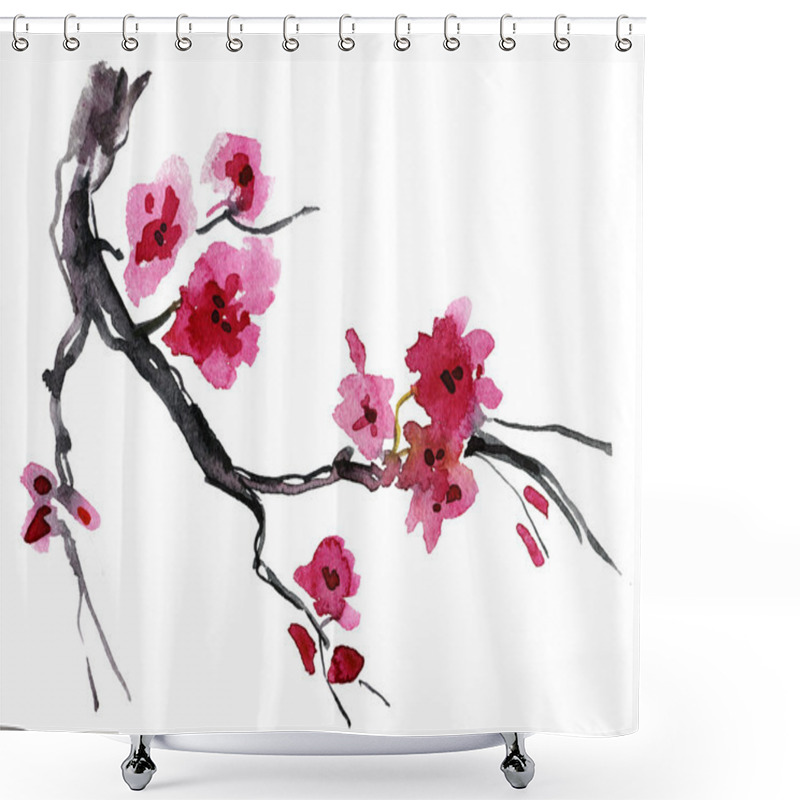 Personality  Realistic Sakura Blossom Shower Curtains