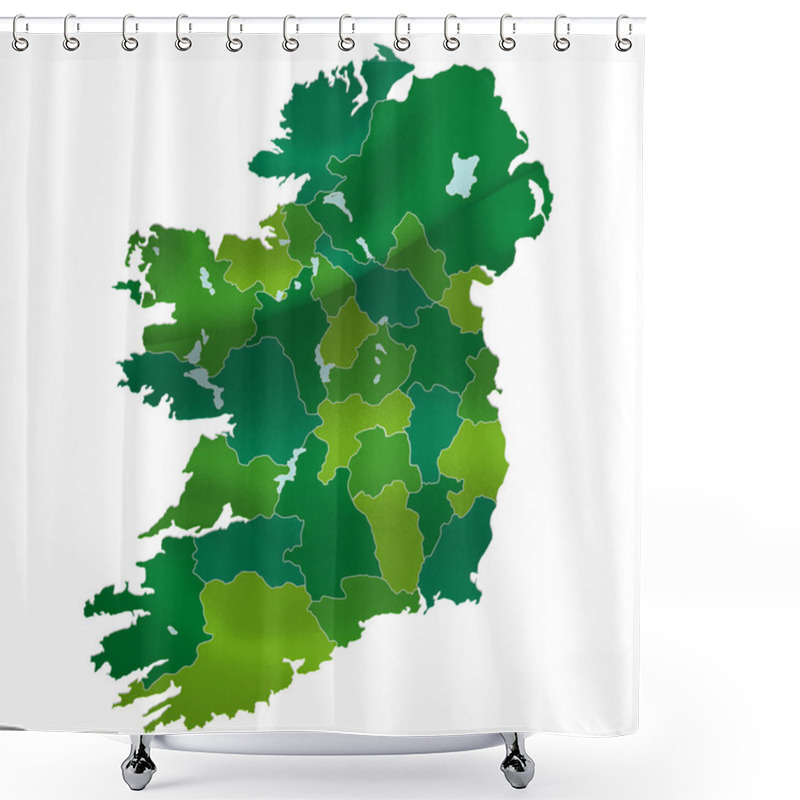 Personality  Ireland Map Country Shower Curtains