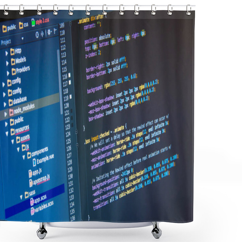 Personality  Making Css3 Code In Code Editor Shower Curtains