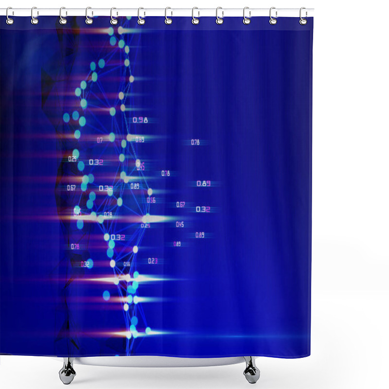 Personality  Abstract Polygonal Grid With Glow Dots Concept Of Decision Making Analysis Data Quality.  Business And Science Visualization Of Artificial Intelligence. Big Data. Shower Curtains