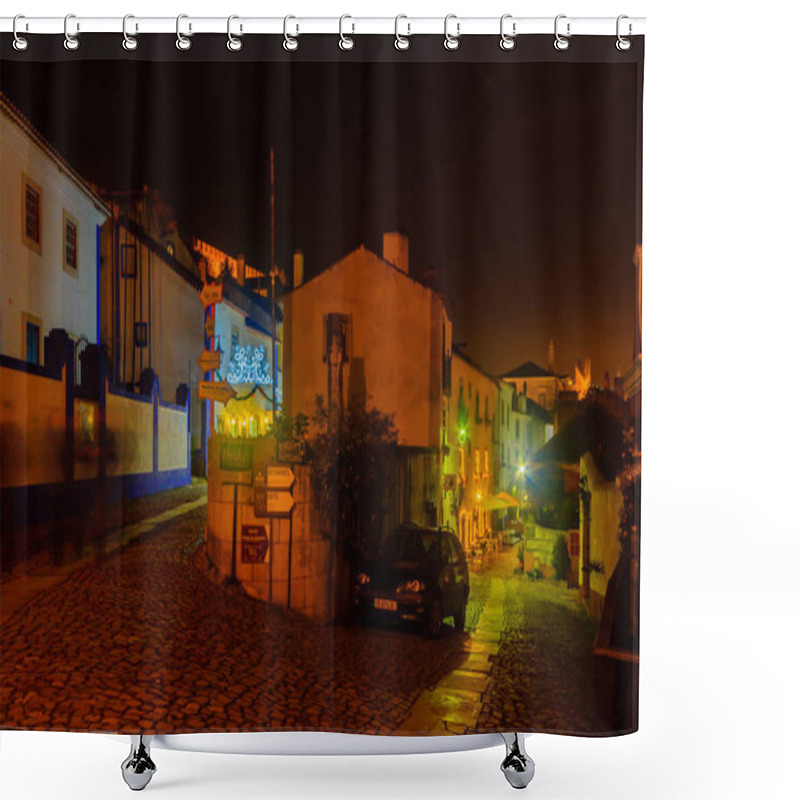 Personality  Old Town, With Christmas Decorations, Obidos Shower Curtains