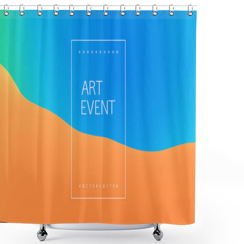 Personality  Desert Dunes Sunset Landscape. Abstract Background With Dynamic Effect. Creative Design With Vibrant Gradients. 3D Vector Illustration. Shower Curtains