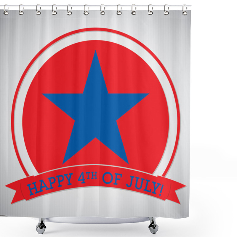 Personality  4th Of July Circle Label Card In Vector Format. Shower Curtains