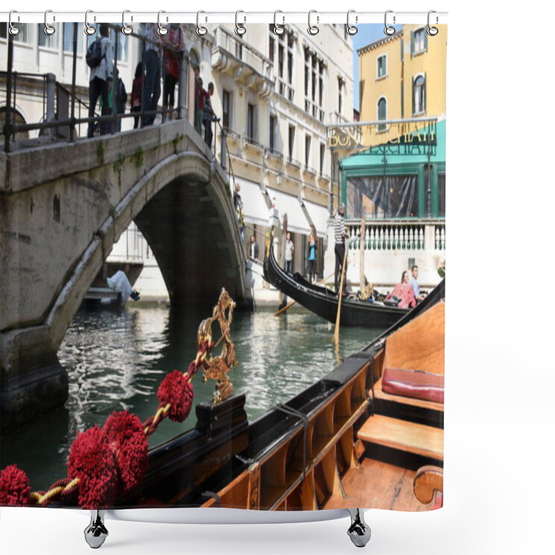 Personality  Venice, Italy, 04.19.2019: Private, Romantic Gondola Trip On The Grand Canal, Canal Grande And On Smaller Side Canals In Venice Which Is Built On 100+ Small Islands In A Lagoon In The Adriatic Sea Shower Curtains