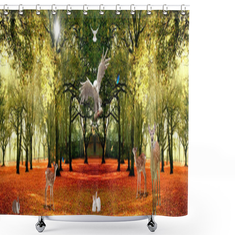 Personality  Amazing 3d Nature Background And Wallpaper Shower Curtains