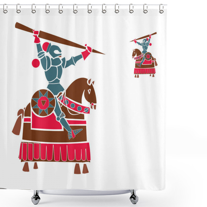 Personality  Vector Illustration Two Knights Shower Curtains