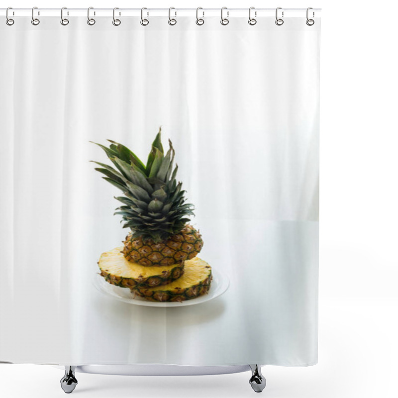 Personality  Sliced Fresh Pineapple Shower Curtains