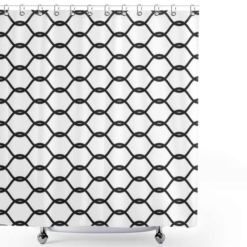 Personality  Black Vector Seamless Wavy Line Pattern Shower Curtains