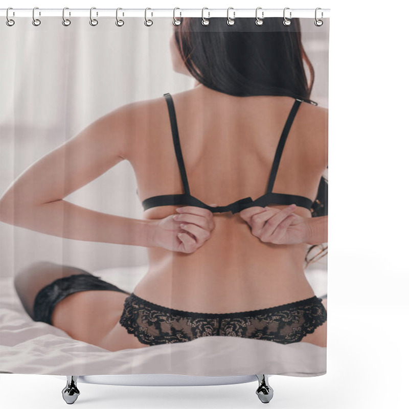 Personality  Girl Wearing Sexy Lingerie  Shower Curtains