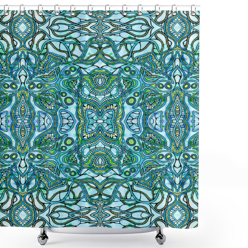 Personality  Blue Psychedelic Background Shower Curtains