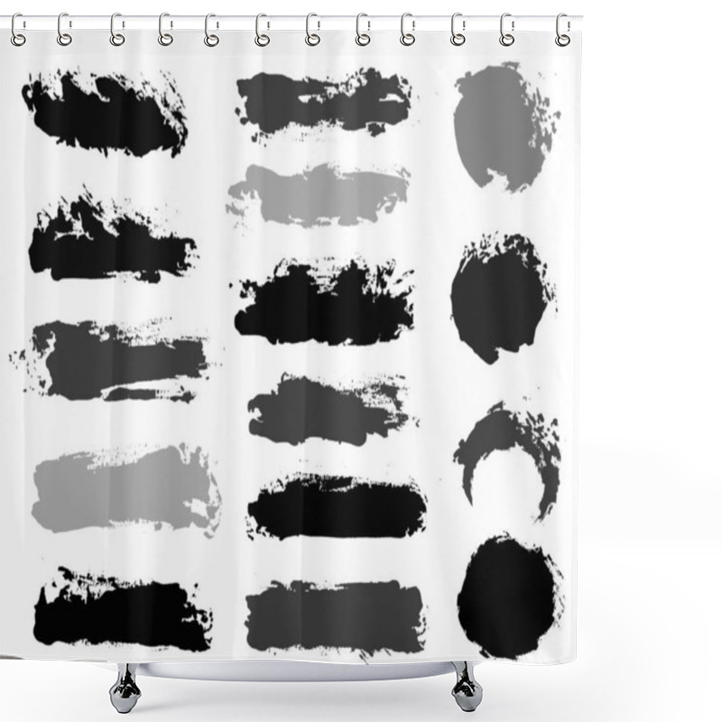 Personality  Brush Strokes. Vector Paintbrush Set. Grunge Design Elements Shower Curtains